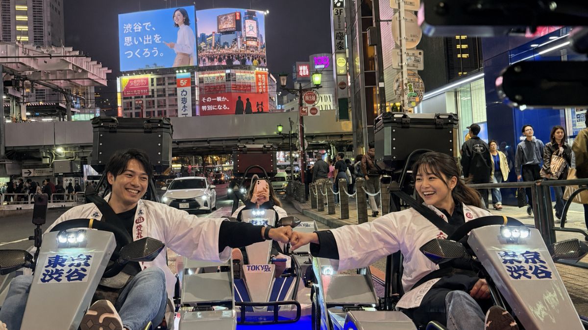 Street-legal electric go-kart on a Tokyo tour